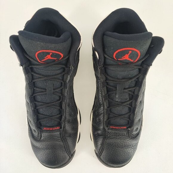 Nike Kid’s Air Jordan 13 Xlll Retro Black Leather Sneakers Size 7 - Picture 4 of 8